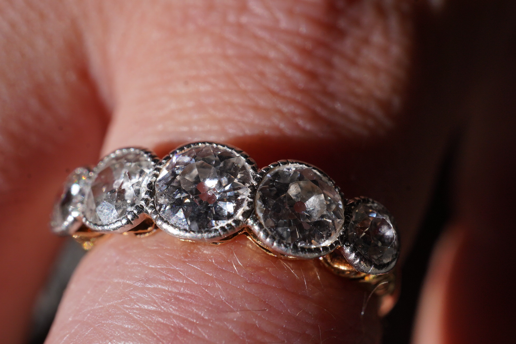 A diamond five-stone ring, early 20th century